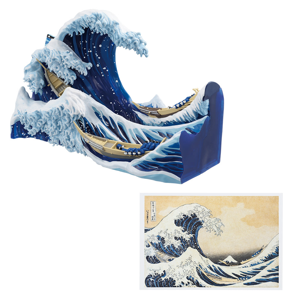 Ichiban Kuji Katsushika Hokusai Prize A The Great Wave off Kanagawa Postcard Stand Diorama - Mandorama