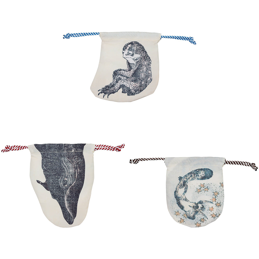 Ichiban Kuji Katsushika Hokusai Prize E Hokusai Manga Drawstring Pouch - Mandorama