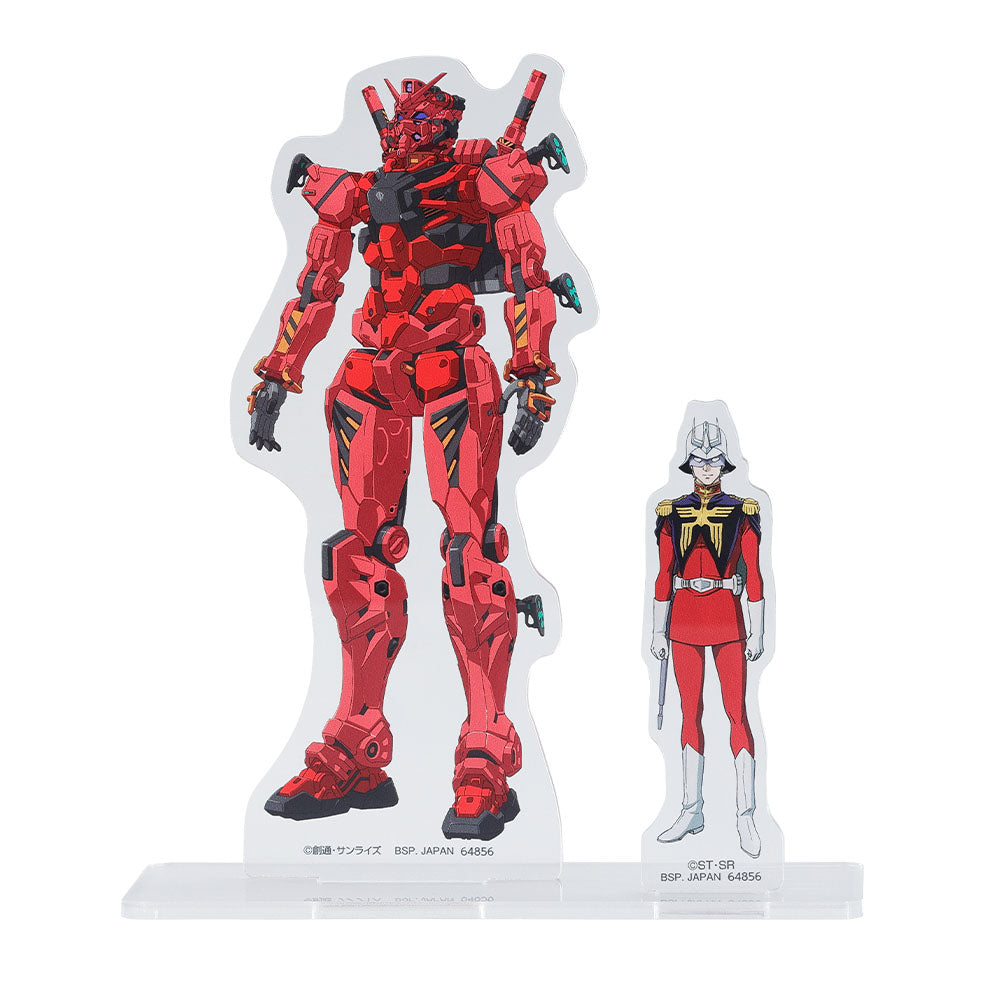 Ichiban Kuji Mobile Suit Gundam GQuuuuuuX Prize C Char & Red Gundam Visual Stand - Mandorama