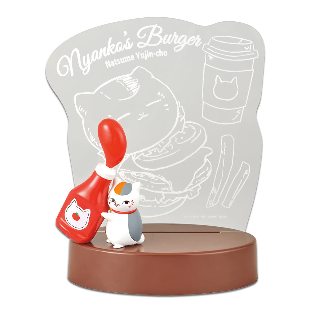 Ichiban Kuji Natsume's Book of Friends Prize B Nyanko-sensei Burger Sign-Style Acrylic Light ~Prize B~ - Mandorama
