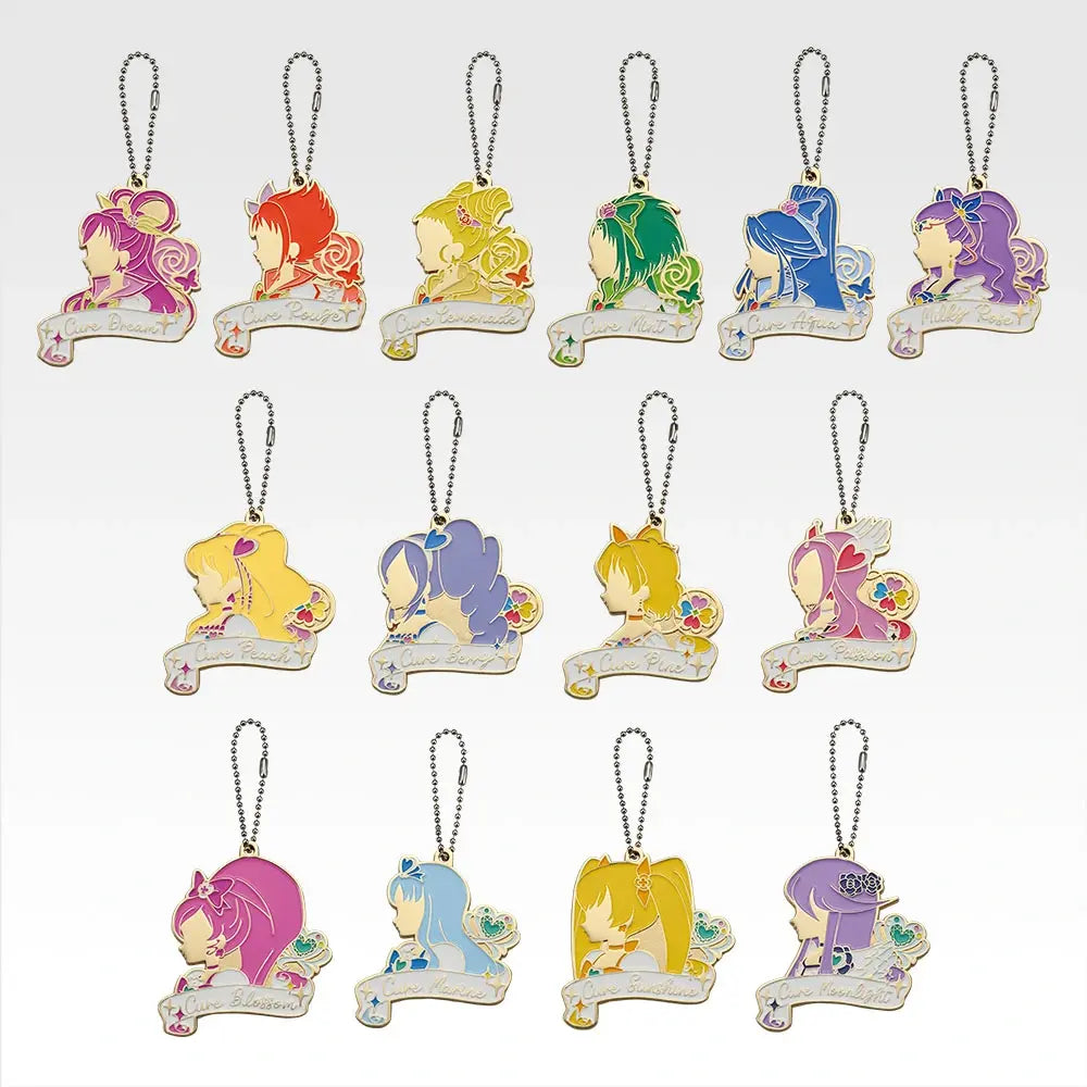 Ichiban Kuji Pretty Cure Prize F Silhouette Metal Charm Set - Mandorama