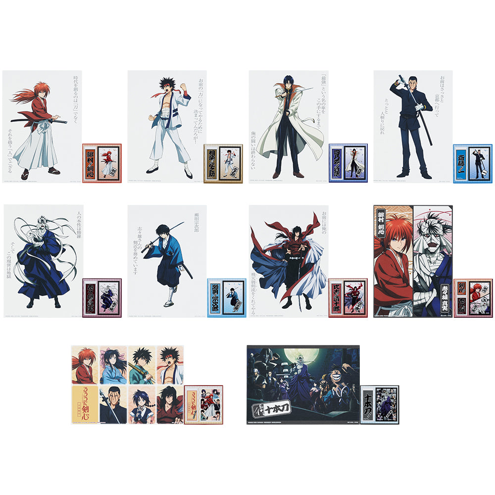 Ichiban Kuji Rurouni Kenshin Prize F Canvas Style Illustration Board & Sticker Set - Mandorama