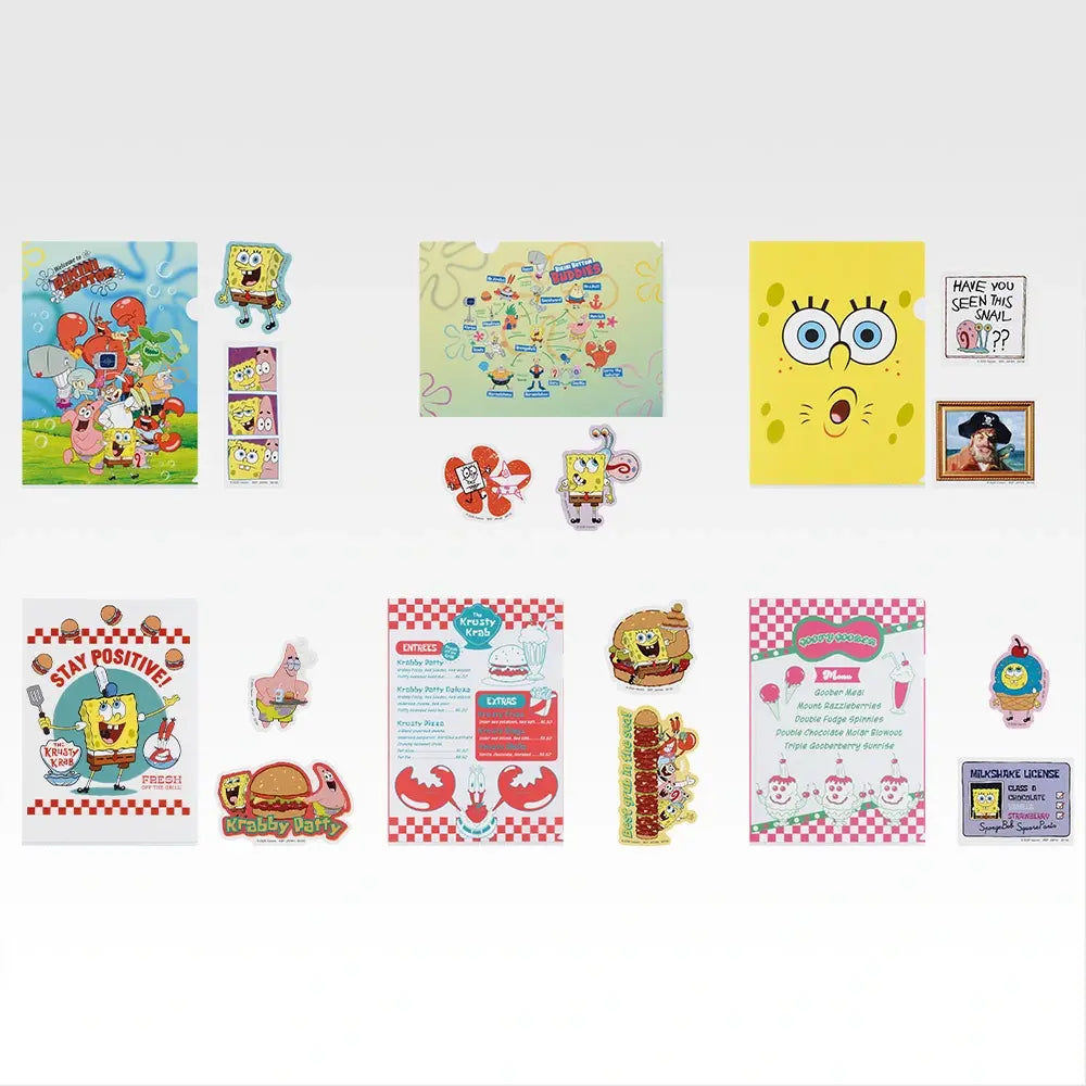 Ichiban Kuji SpongeBob SquarePants Prize H Clear File & Sticker Set - Mandorama