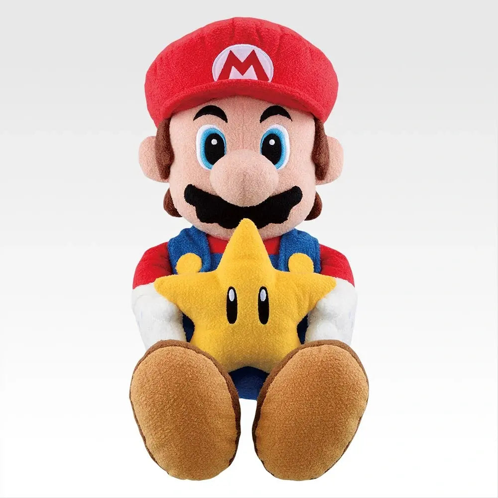 Ichiban Kuji Super Mario Prize A Mario Talking Plush with Super Star - Mandorama