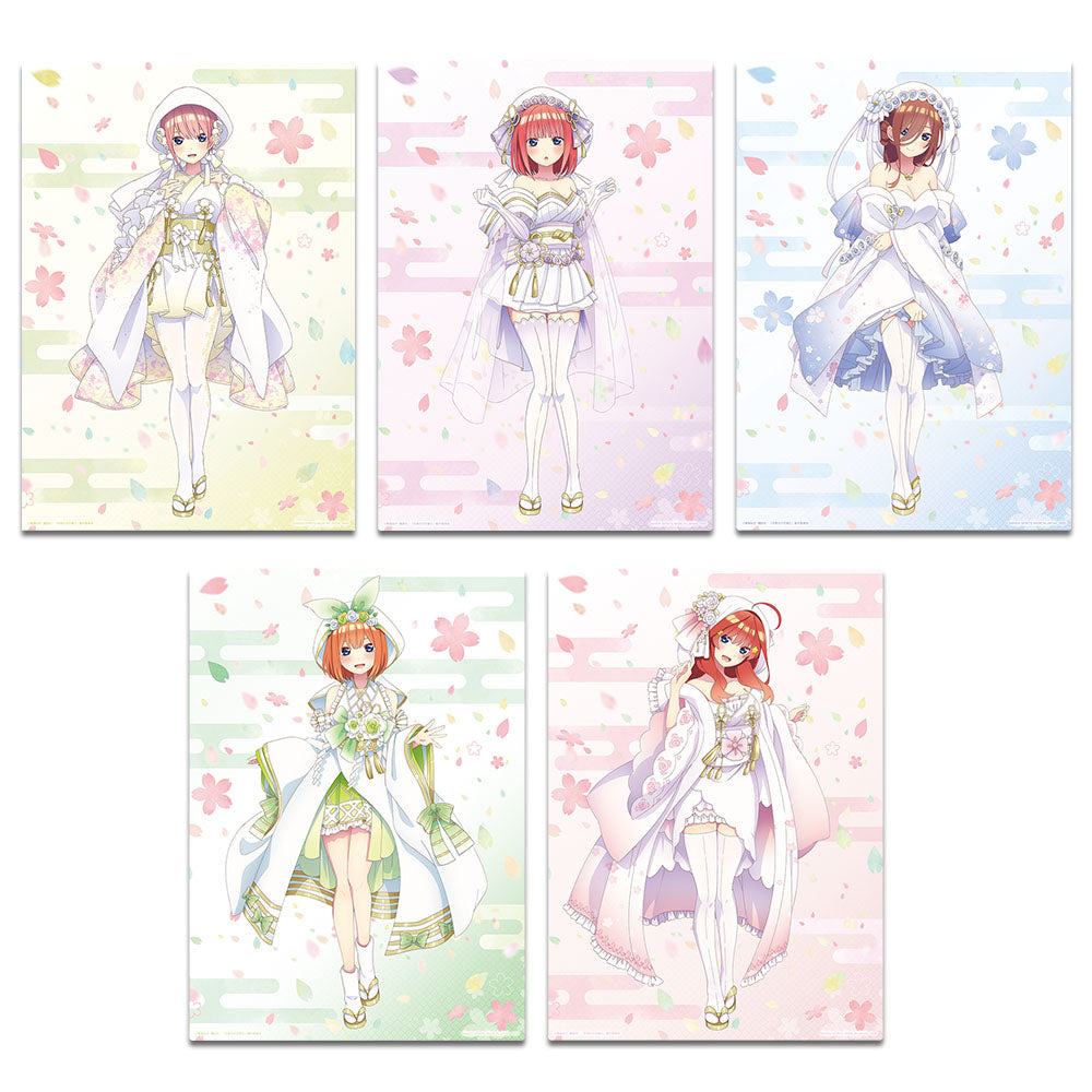 Ichiban Kuji The Quintessential Quintuplets Prize G White Bridal Arrangement Japanese Outfit Illustration Board - Mandorama