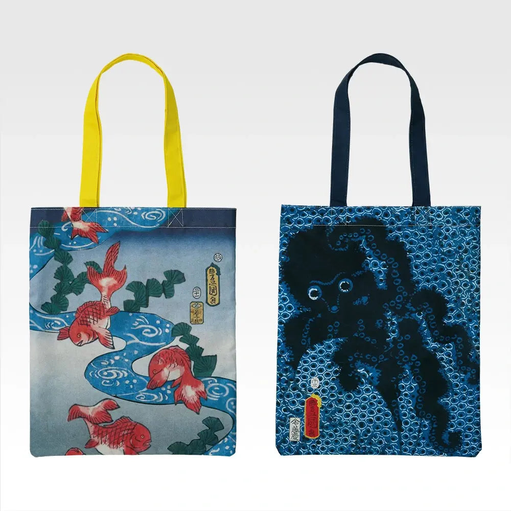 Ichiban Kuji Utagawa School Prize D Edo Famous Places Hundred Beauties Kimono Pattern Tote Bag - Mandorama
