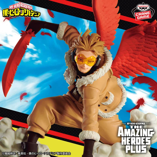 Hawks My Hero Academia THE AMAZING HEROES PLUS Prize Figure by Banpresto (03/2025) - Mandorama [src:https://tokutame.net/wp-content/uploads/2025/02/prize-20250319-heroaca-banpresto1.webp]