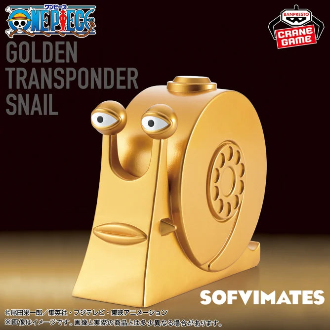 Golden Den Den Mushi One Piece SOFVIMATES Prize Figure by Banpresto - Mandorama [src:https://tokutame.net/wp-content/uploads/2025/03/prize-20250408-onepiece-banpresto2.webp]