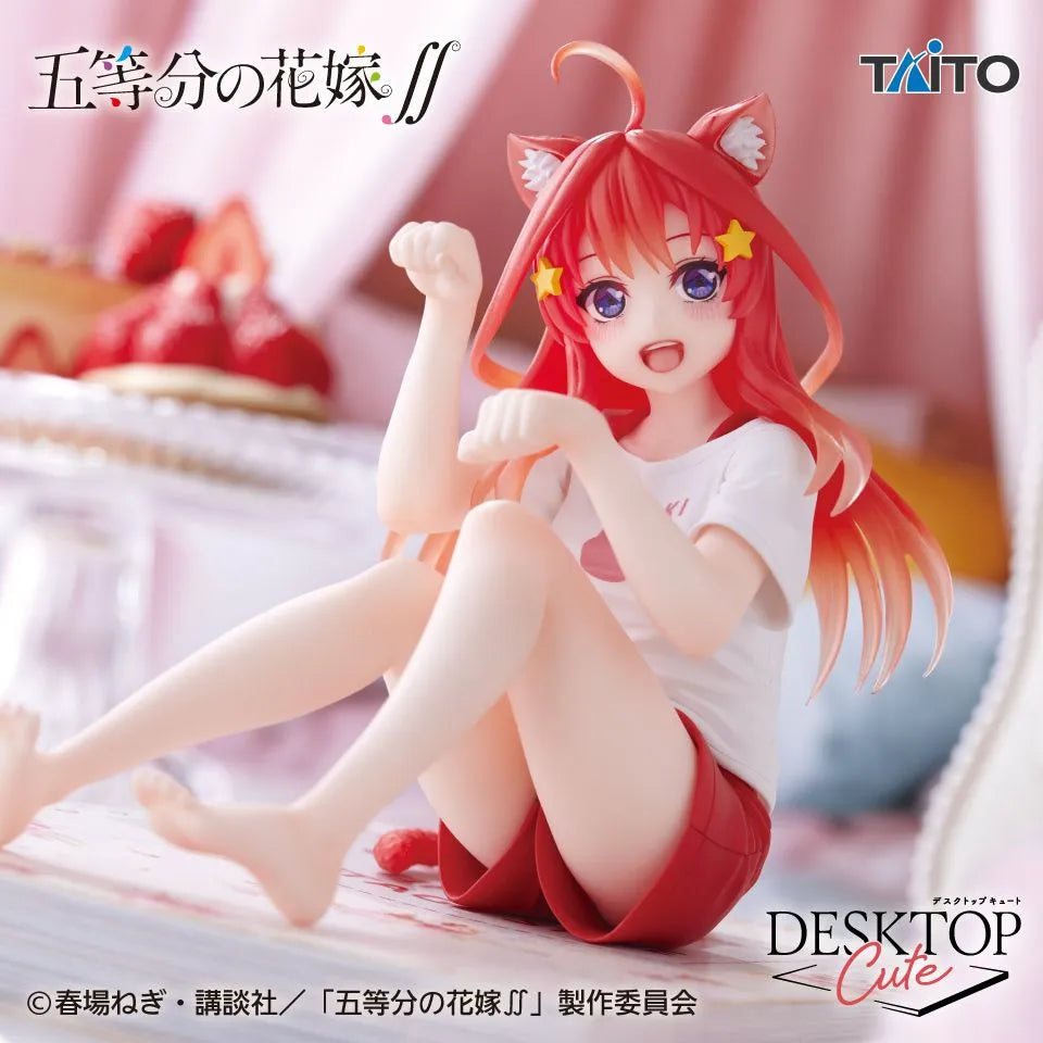 Itsuki Nakano The Quintessential Quintuplets Desktop Cute Prize Figure by Taito (04/2026) - Mandorama [src:https://tokutame.net/wp-content/uploads/2026/01/prize-202604-gotoubun-taito1.webp]