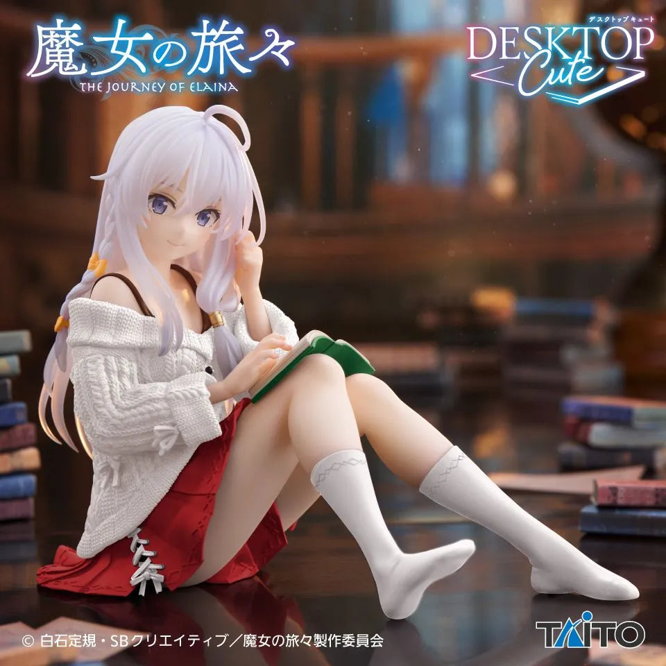 Elaina Wandering Witch: The Journey of Elaina Desktop Cute Prize Figure by Taito (12/2025) - Mandorama [src:https://tokutame.net/wp-content/uploads/2025/11/prize-202512-majotabi-taito1.webp]