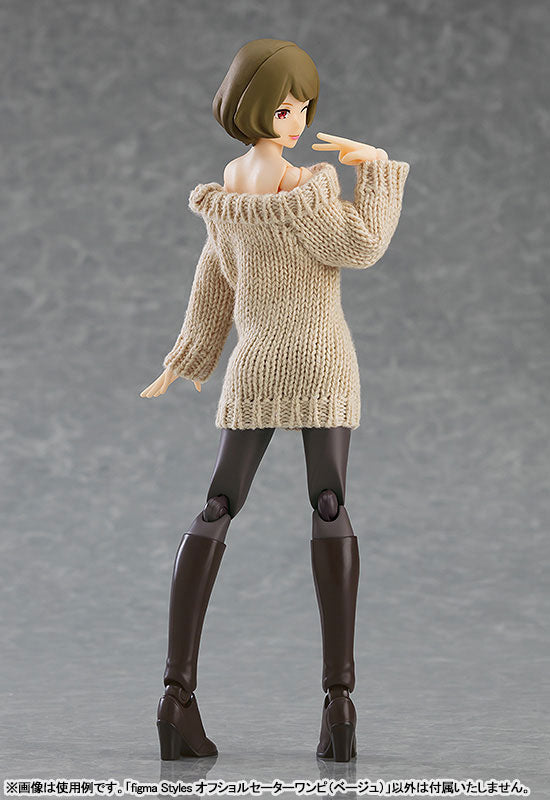 figma Styles Off-the-Shoulder Sweater Dress (Beige)