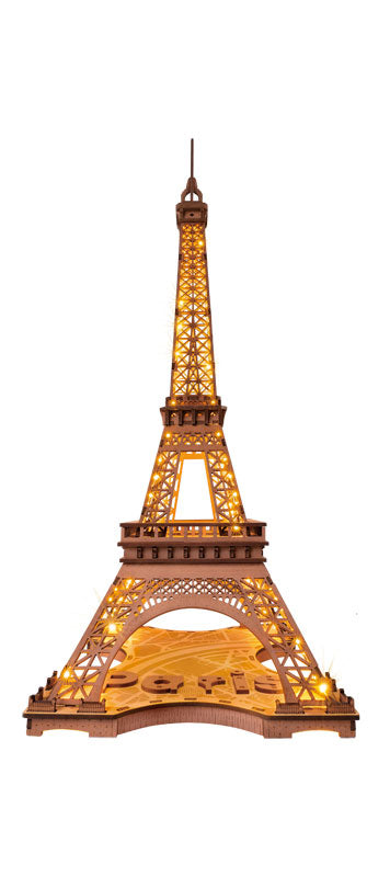 DIY Wood Puzzle Eiffel Tower at Night Handmade Kit